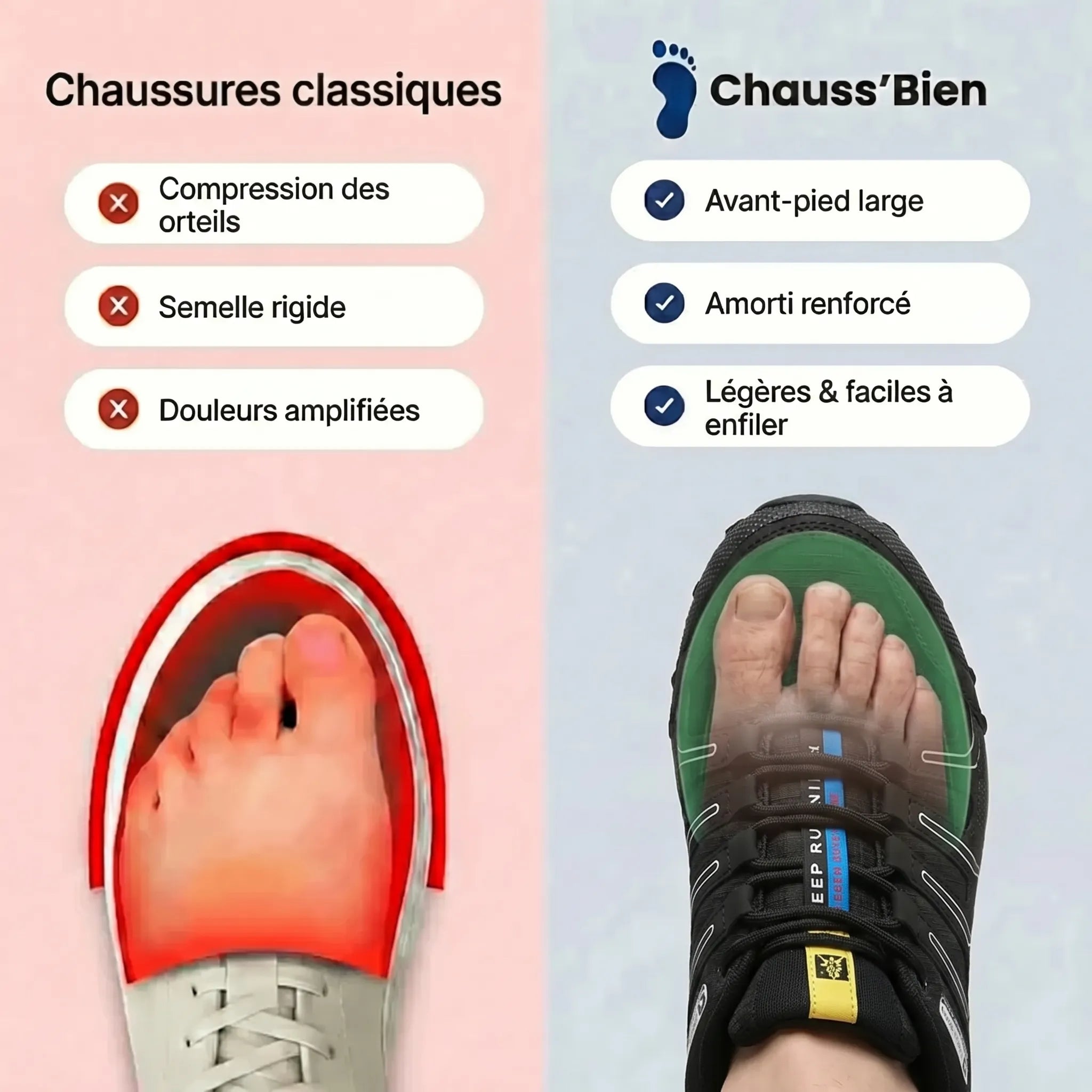 ErgoTrail™ - Chaussures de trail et randonnée à confort orthopédique